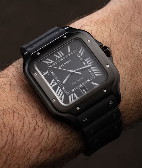 cartier santos black dial